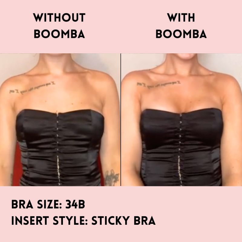 DOUKI Boomba Bra, 3Pairs Boomba Bra Inserts Push Up, Boomba Sticky Bra,  Sticky Bra Inserts Boomba (Black,One size) : : Fashion