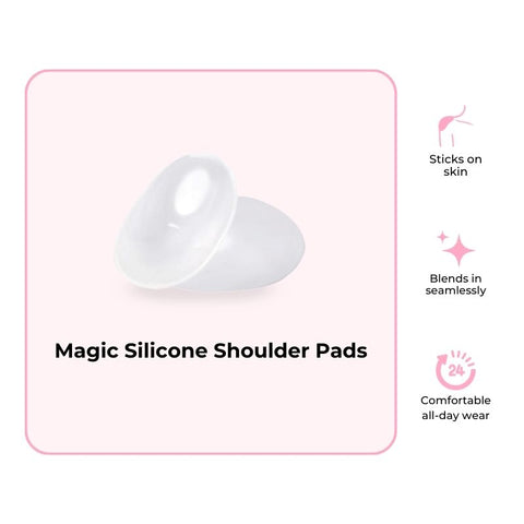Besufy Lady Silicone Shoulder Pad ,Non-slip Soft Invisible 1 Pair Women  Silicone Bra Strap Cushions Holder Supple Non-slip Shoulder Pads 