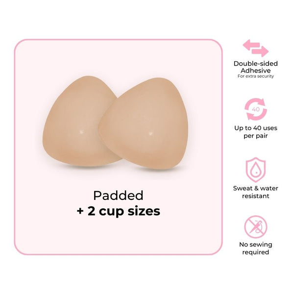  Double-Sided Sticky Bra Inserts - 2 Pairs Under